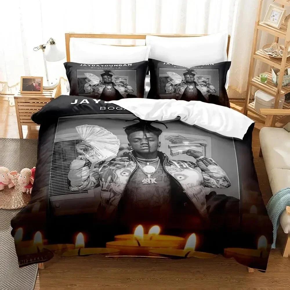 RIP Jaydayoungan Rapper Bedding Set Printed With Pillowcase Bed Duvet Cover Soft Single Double Queen Super King Size Kids Adult