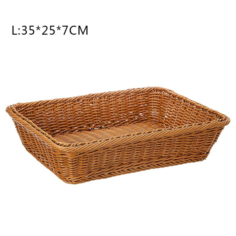 Coș de răchită țesut manual din ratan 22/30/35cm, fructe, ceai, gustare, pâine, tavă de depozitare, picnic, cutie de depozitare cosmetică, bucătărie, instrument de uz casnic
