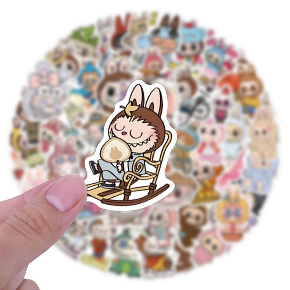 10/58 Stück Lustige Süße Labubu Sticker Labubu Aufkleber DIY Handy Gitarre Laptop Notizbuch Koffer Tasse Wasserdichter Aufkleber