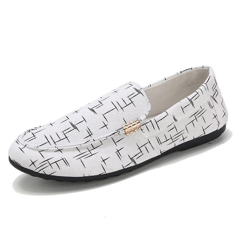 Fashion Summer Men's Loafers Comfortable Canvas Casual Shoes for Men Slip-On Soft Driving Shoes Fashion Big Size Men Walking Shoes Flats