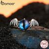 BAMOER Genuine 925 Sterling Silver Devil Eye Open Ring for Women Silver Finger Ring Vintage Punk Ring Fine Jewelry Gift