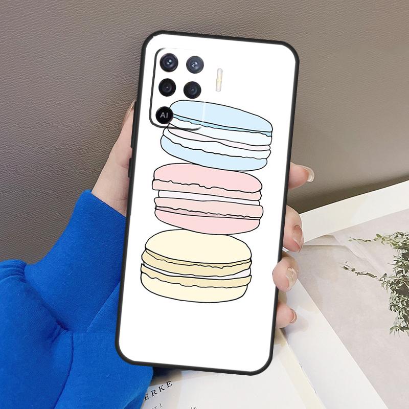 Macarons Cake Dessert Case For Oppo A77 A57 A17 A60 A80 A40 A74 A54 A94 A78 A98 A18 A38 A58 A96 A76 A16 A15 A5 Pro