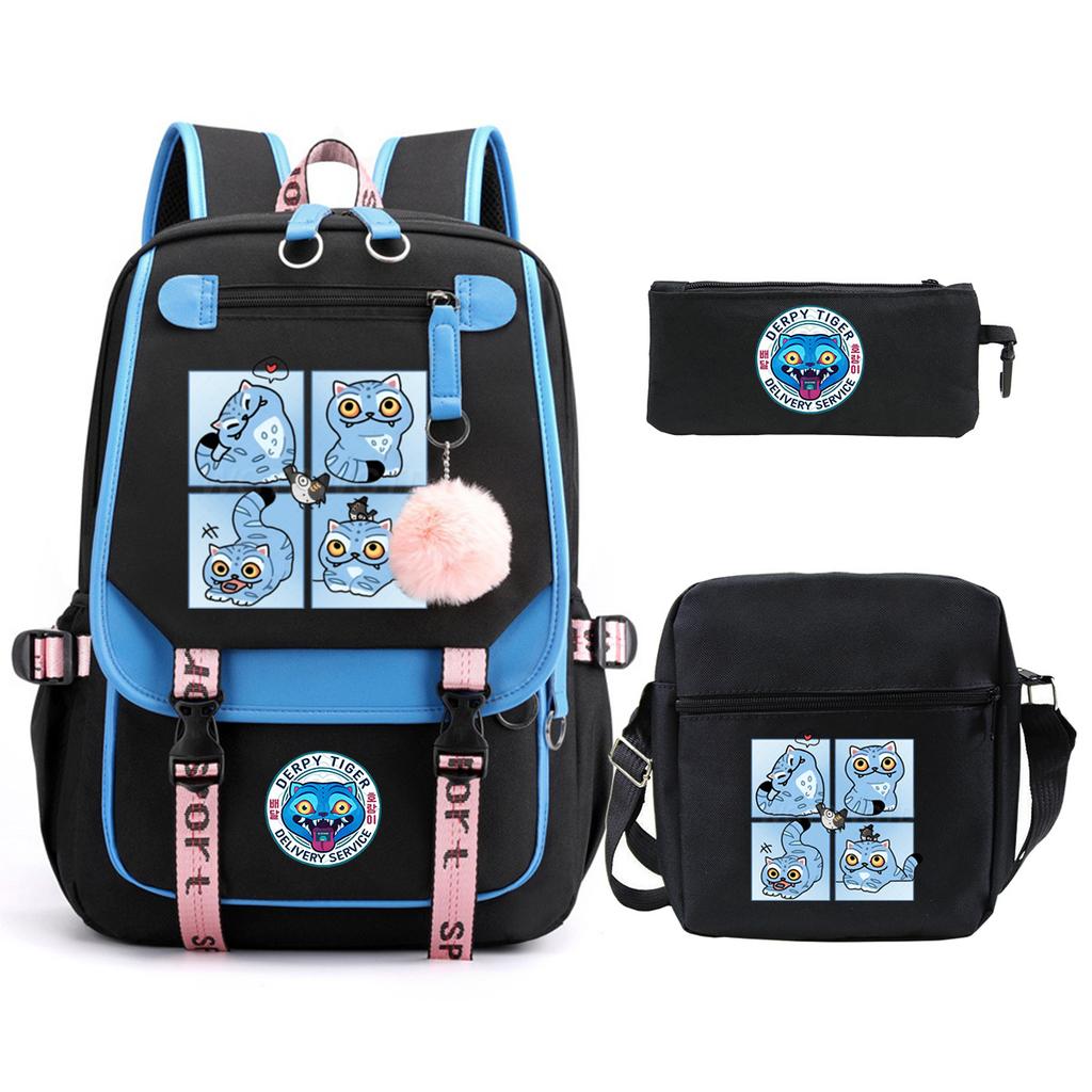 Witch Hunters Cartoon Peripheral Printing Children's Backpack Cross-border New Student School Bag Three-piece Shoulder Bag Pencil Bag