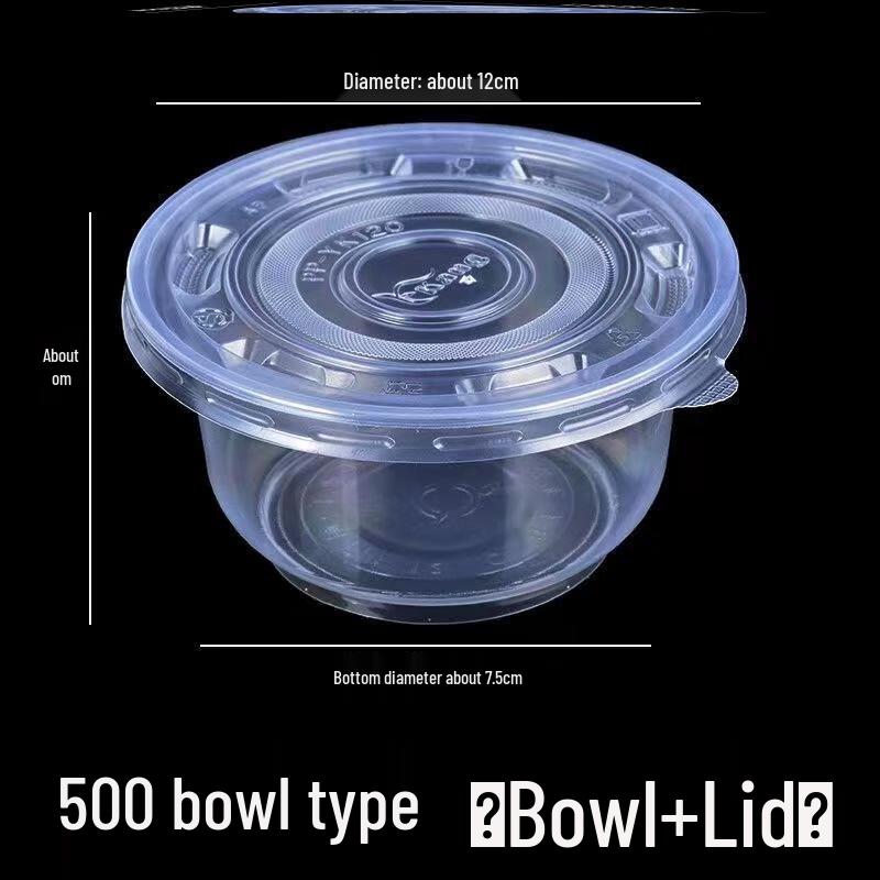 Disposable Transparent Plastic Bowls with Lids