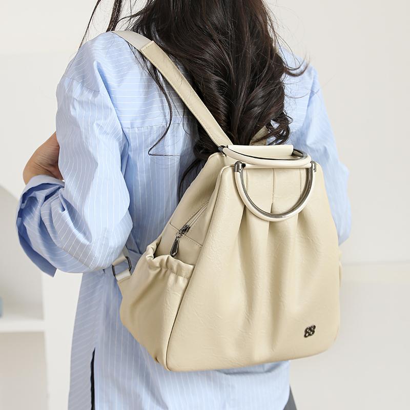 Plissierter Stepprucksack Multifunktionale Handtasche Reise Damen Tasche