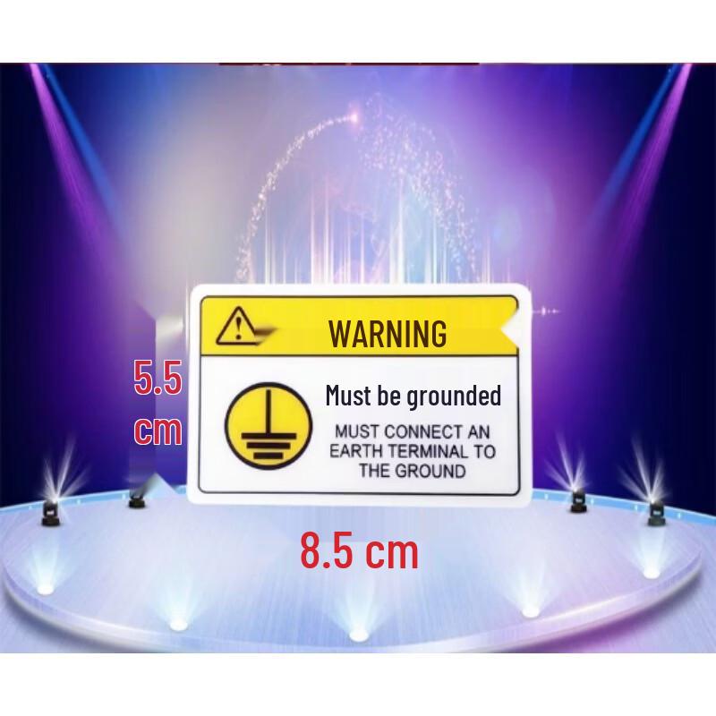 WEZHO Equipment Grounding Label Sticker - Yellow, 5.5x8.5cm, Pack of 45