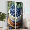 Versatile Polyester Transparent Curtains Home Decoration Blueberry Cake Use Bedrooms Living Rooms Set Of 2 Made Sitting Room Decor