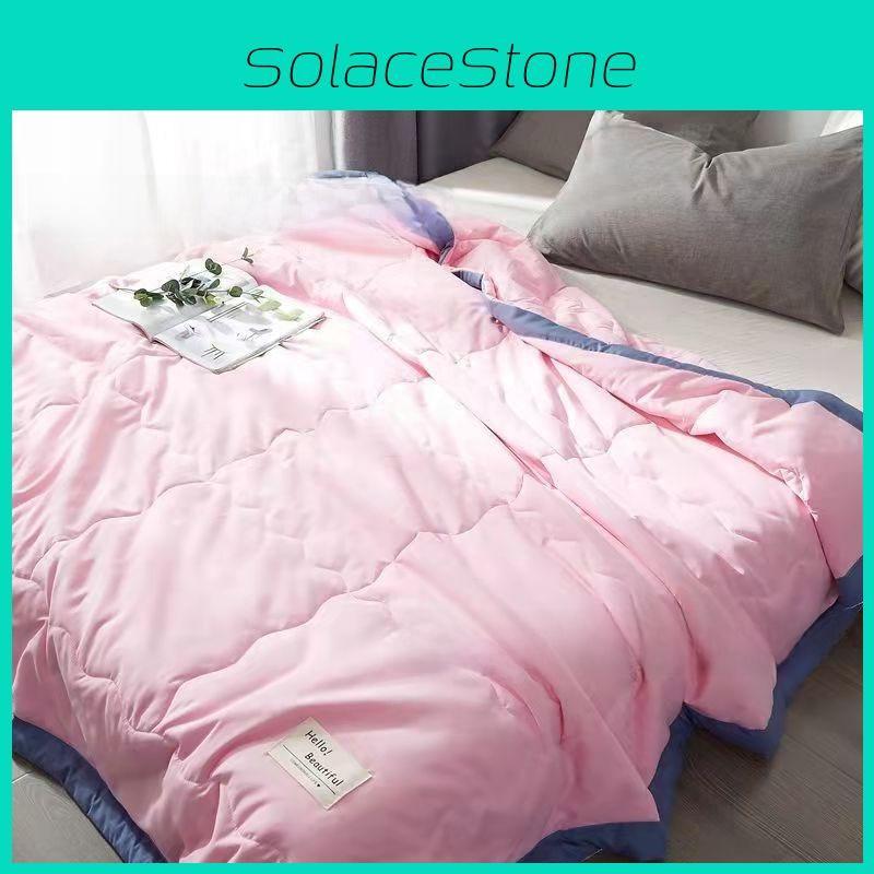 Solid Color Summer Blanket With Soft Filling For Kids And Dormitory Student