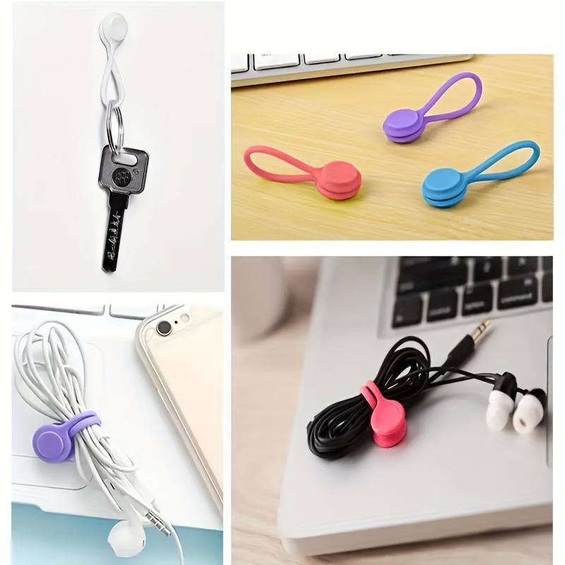 Magnetic Cable Clip - Black Magnetic Silicone Cable Organizer Cable Ties Reusable Cable Ties for Home, Kitchen, Office