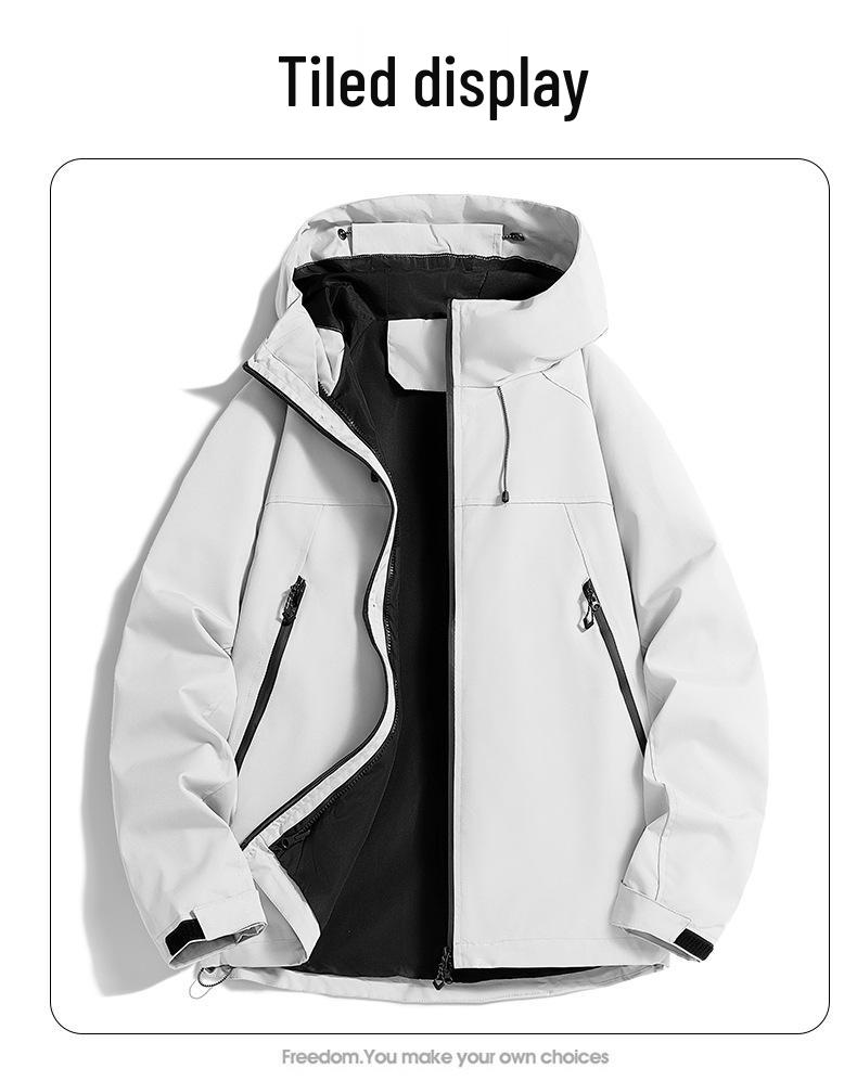 Unisex Color Block Windproof Jacket for Outdoor Sports and Mountaineering