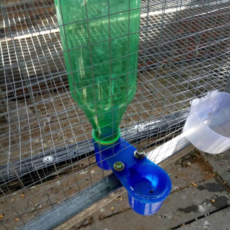 5/10/20Pcs Bird Quail Drinker Cups Water Bottle Cup Cat Chicken Pigeon Parrot Hamster Double Nozzle Water Guide For Family