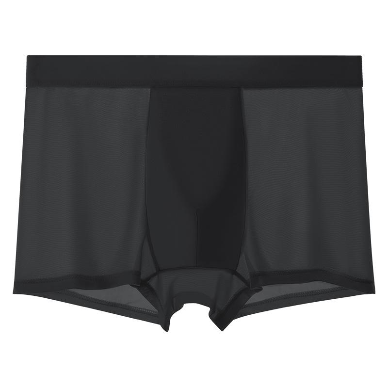 Men's Summer New Solid Color Ice Silk Antibacterial Crotch Briefs