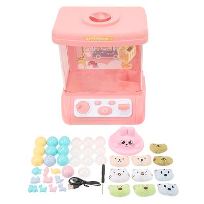 Claw Machine with 10 Dolls Electronic Doll Catching Machine Best Gift Toy for Kids Pink