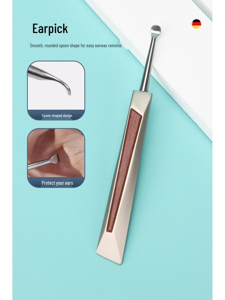 4-Piece Stainless Steel Grooming Set: Nail Clippers, Round Head Nose Hair Trimmer, Ear Pick, In a Gift Iron Box
