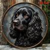 Vintage Black Spaniel Portrait Metal Tin Sign Wall Art Home Decor