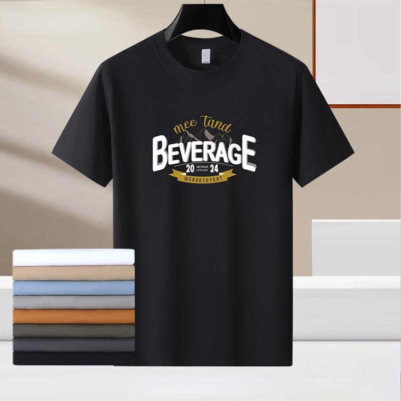 Летние хлопковые футболки с принтом для мужчин футболки с короткими рукавами и круглым вырезом M 1517₽
