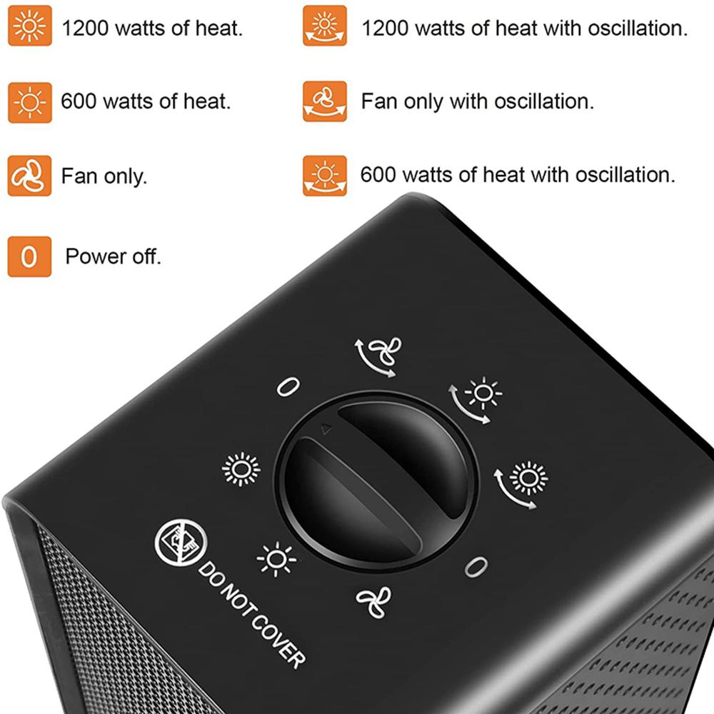 Household Vertical Head-Shaking Heater,Electric Heater, for Home/Office/Bathroom with Tip-Over Protection
