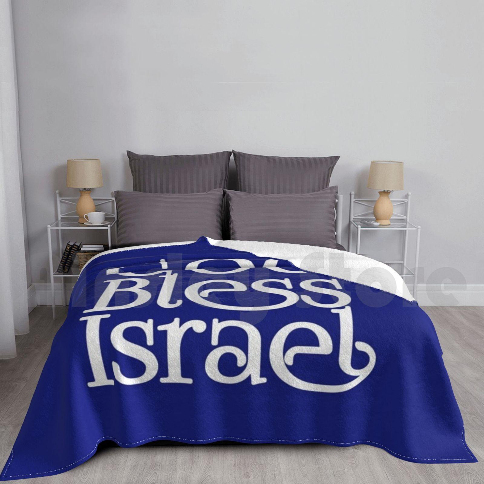 God Bless Israel White Logo Blanket Fashion Custom God Bless Israel White Logo God Bless Israel White Logo Izrael Size: 75*100cm, Weight: 230 GSM