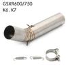 K7 GSXR 600 750 GSXR700 GSXR750 Motorcycle Exhaust Muffler Middle Link Pipe Tube Slip On For Suzuki GSX R600 R700 R750 K7 K8