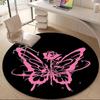 1PC Butterfly Rose Pattern Office Round Area Rug, Mat Suitable For Office, Under Office Chairs Bedroom Living Room Home Decor, Room Deco