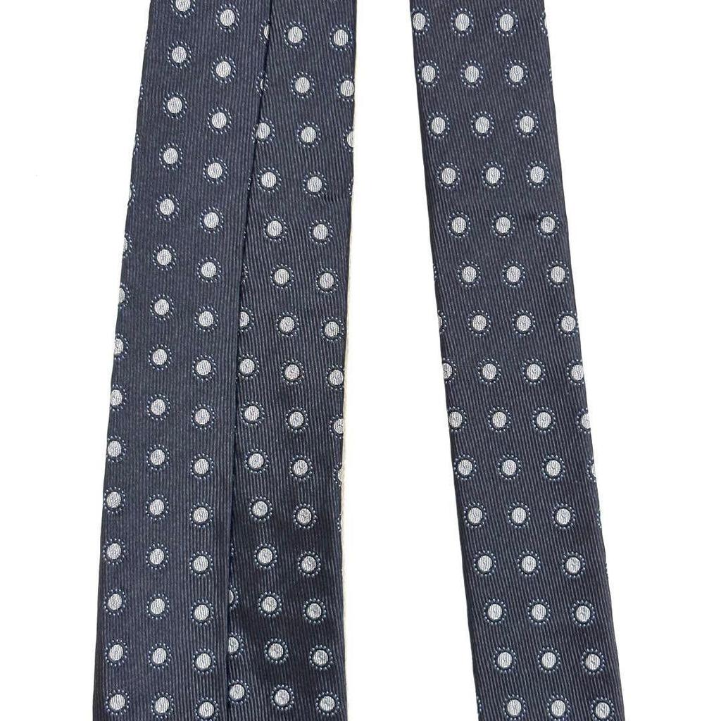 Used THE SOLE Silk Tie Fine Pattern Navy Made in Japan Navy Silk 100 Navy