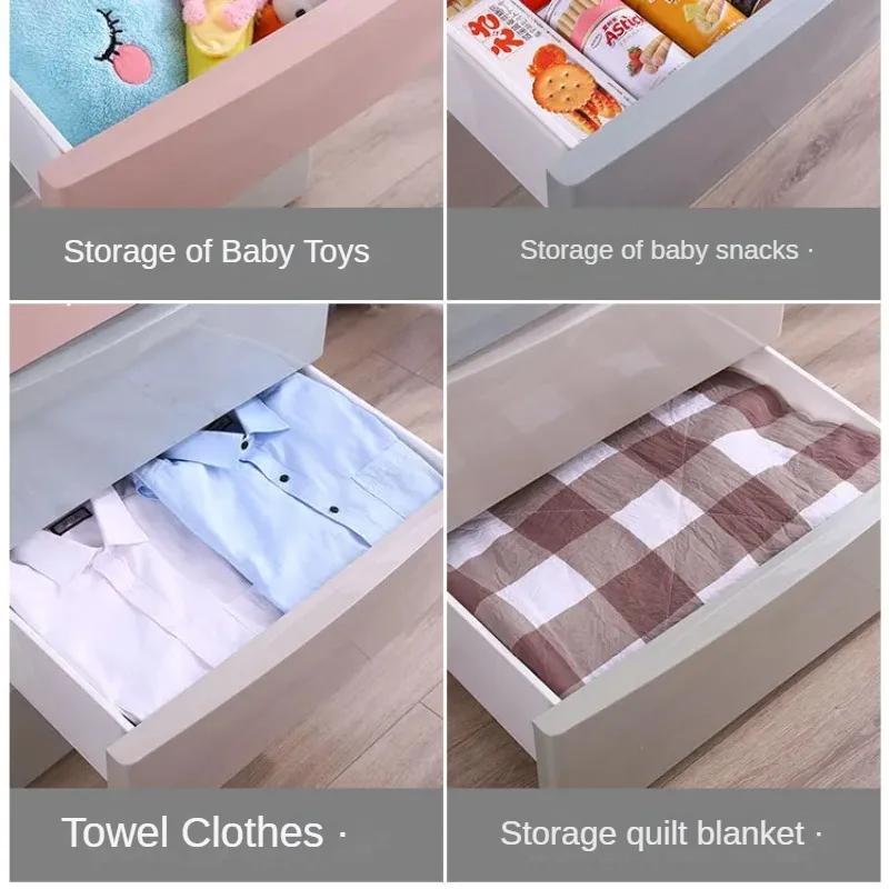 Baby Wardrobe Plastic Storage Cabinet with Increased Capacity Children's Clothing Organizer Neat And Tidy Storage Unit for Nurse