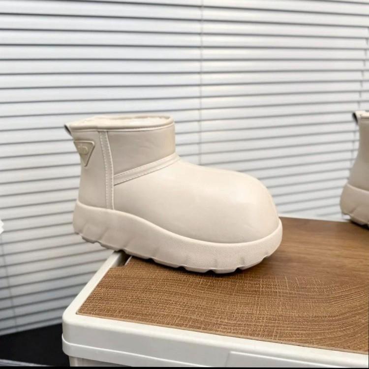 Small yellow dolphin thick-soled one-pedal fat-headed snow boots casual versatile velvet thickened 2025 winter warm women's shoes