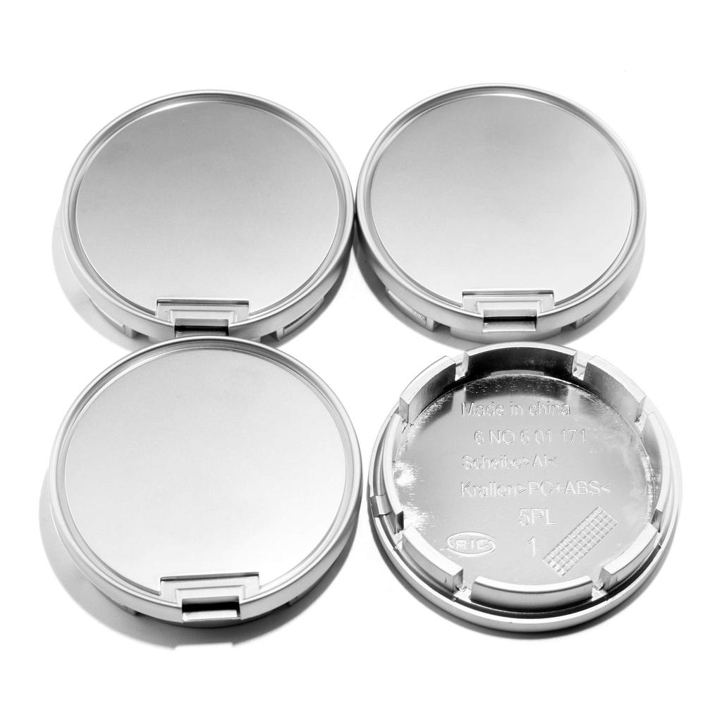 4pcs Outer Diameter 56mm Inner Diameter 52mm Pearl Chrome ABS Car Wheel Center Hub Cap