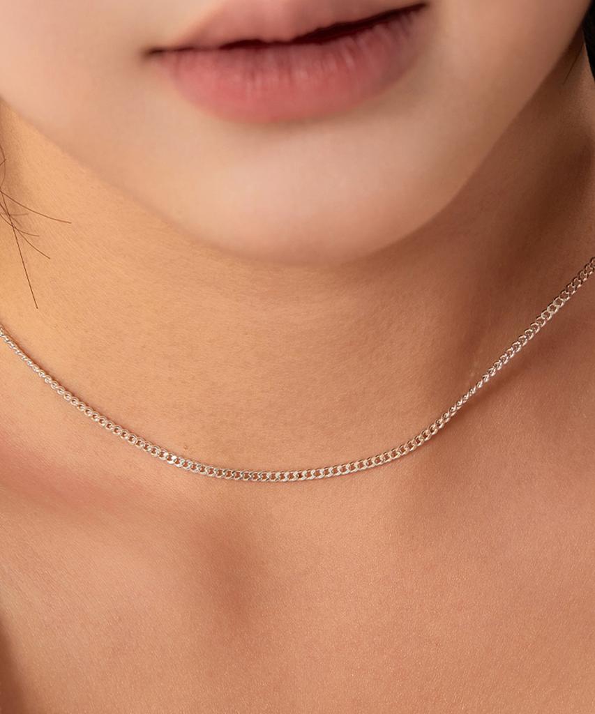 Helene Jewelry Silver 925 Flat Curve Chain Silver Necklace (Type A)