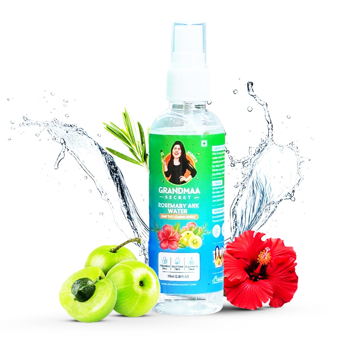 NIDHI’S GRANDMAA SECRET Rosemary Water Ark | Hair Thickening Mist, Natural Rosemary Water Spray for Thick Hair, Rosemary Hair Mist | Pure Distillat