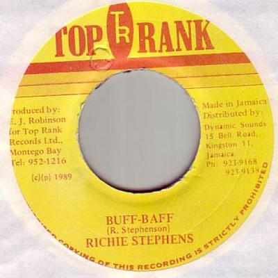 7inch Record RICHIE STEPHENS - Buff Baff None Top Rank 1989 Jamaica Reggae, Ska & Dub