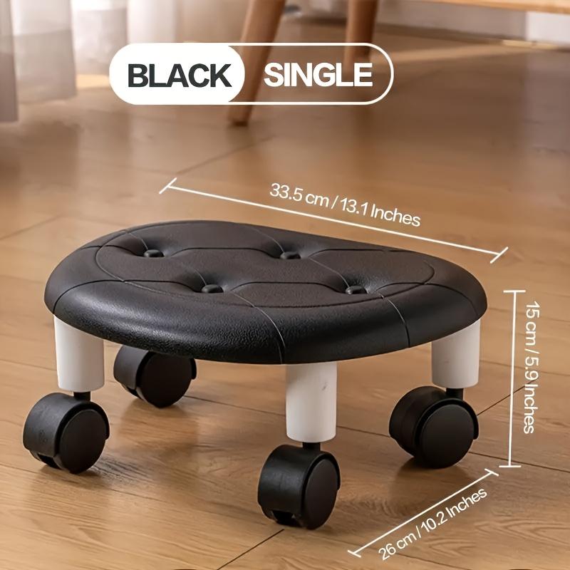 With wheels home living room pulley low stool, bedroom removable small footstool, universal plastic pulley stools