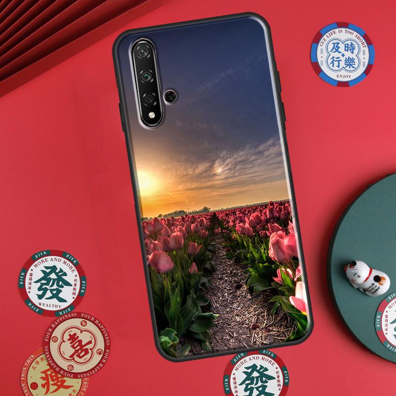 Spring Tulips Flower For Huawei P20 P40 P30 Lite P60 Pro Nova 12s 11i 12i 10 9 SE 5T Y91 Y90 Y60 Y70 Y72 Y61 Case