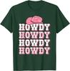 Howdy Pink Cowboy Hat Western Graphic Tee Soft Breathable Casual T-Shirt for Women