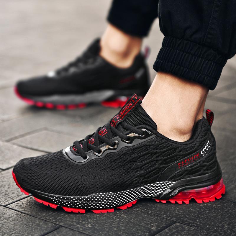 Large Size Men's Shoes Sports Shoes Casual Fly-woven Running Shoes Men's Trendy Shoes Marathon Running Shoes Platform Running Shoes