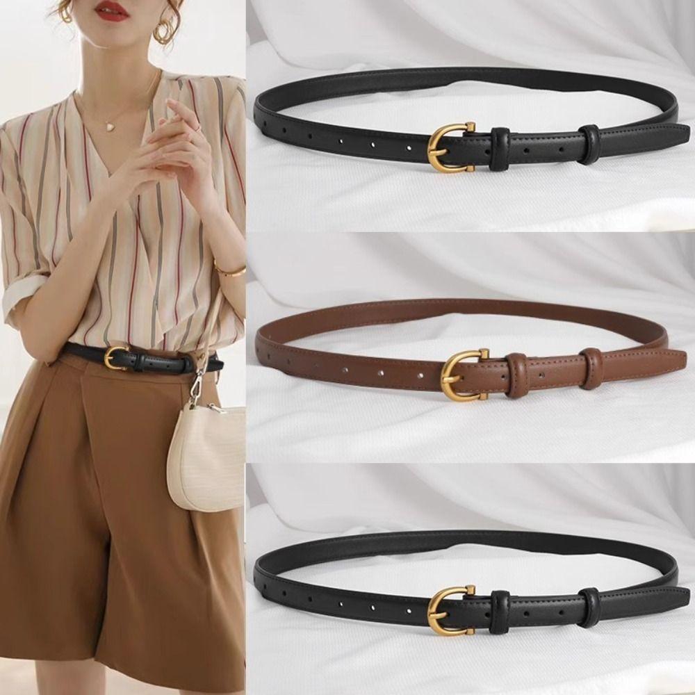 

Thin Waistband Pin Buckle Waist Strap New Belt Decor Accessories коричневий