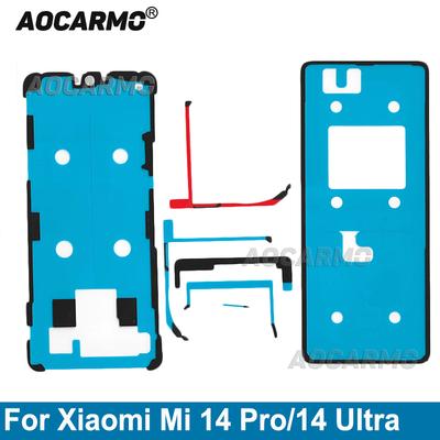 Aocarmo Voor Xiaomi 14Ultra Mi 14Pro 14U Voorste LCD En Achterklep Lijm Achterste Behuizing Batterijklep Sticker Lijm Tape