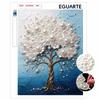 DIY Framed Pearl Painting Kit Elegant White Blossom Tree Pattern 3D Sparkling Bead Canvas Creative Home Wall Decor Art Craft Supplies