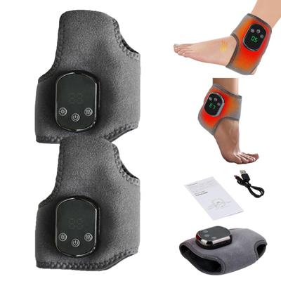 3-in-1 Foot Massager with 3 Vibration Modes 5 Heat Levels Portable Rechargeable Cordless Heated Ankle Wrap Massager