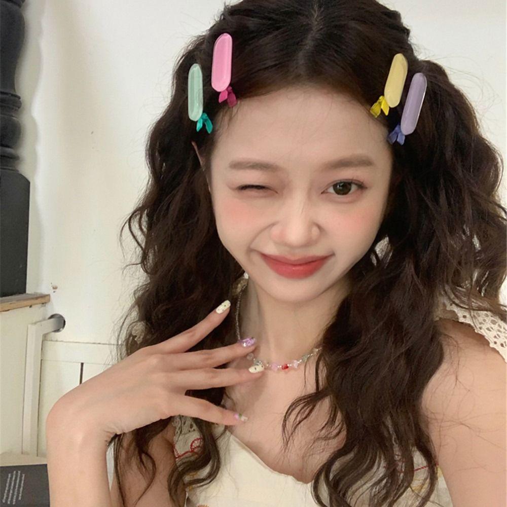

Hair Accessories Oval Barrettes Headwear Duckbill Clip Cute Jelly Color Hair Clip Kids