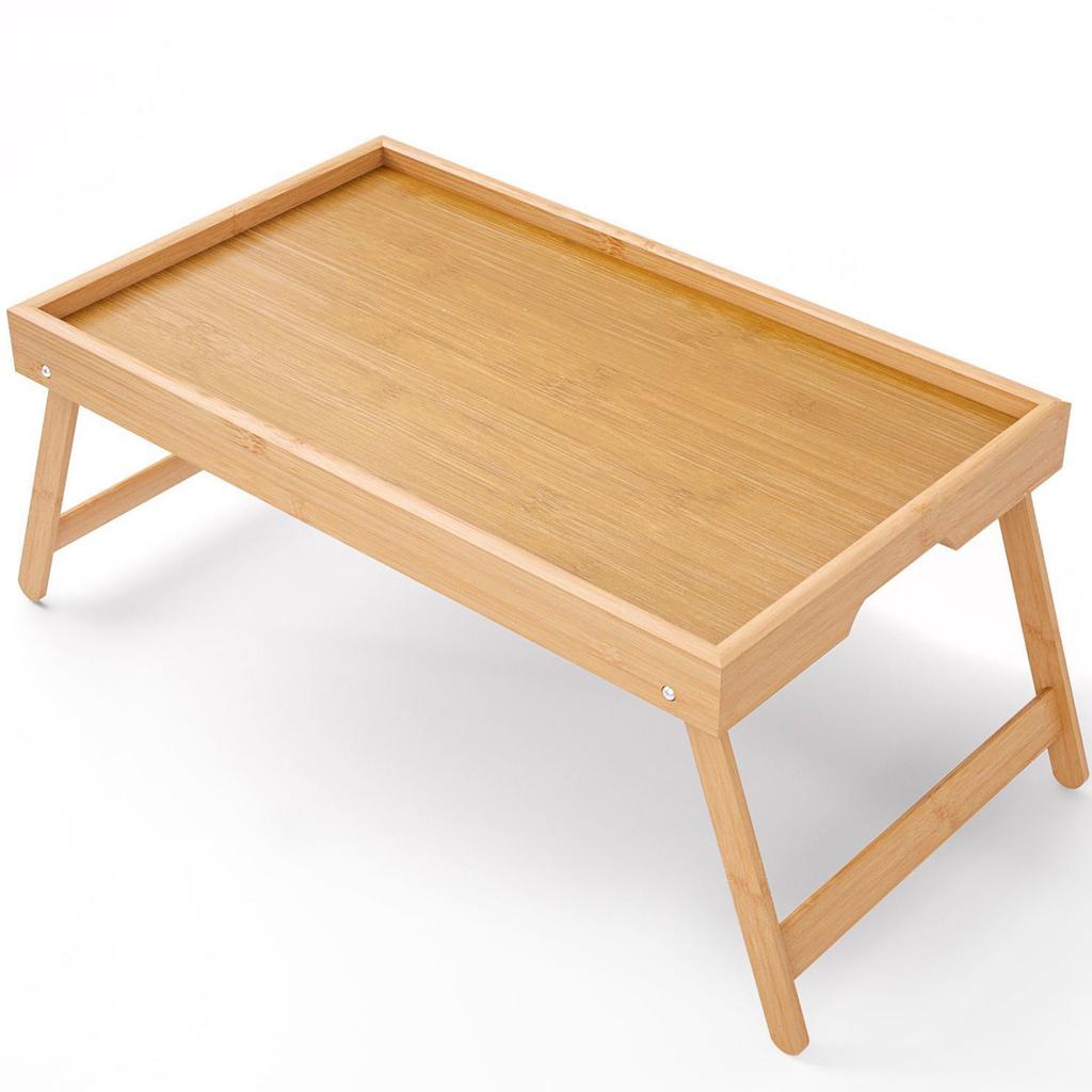 Portable Multifunctional Bamboo Serving Tray with Folding Legs Breakfast in Bed Tray for Sofa Serving Eating Working Reading
