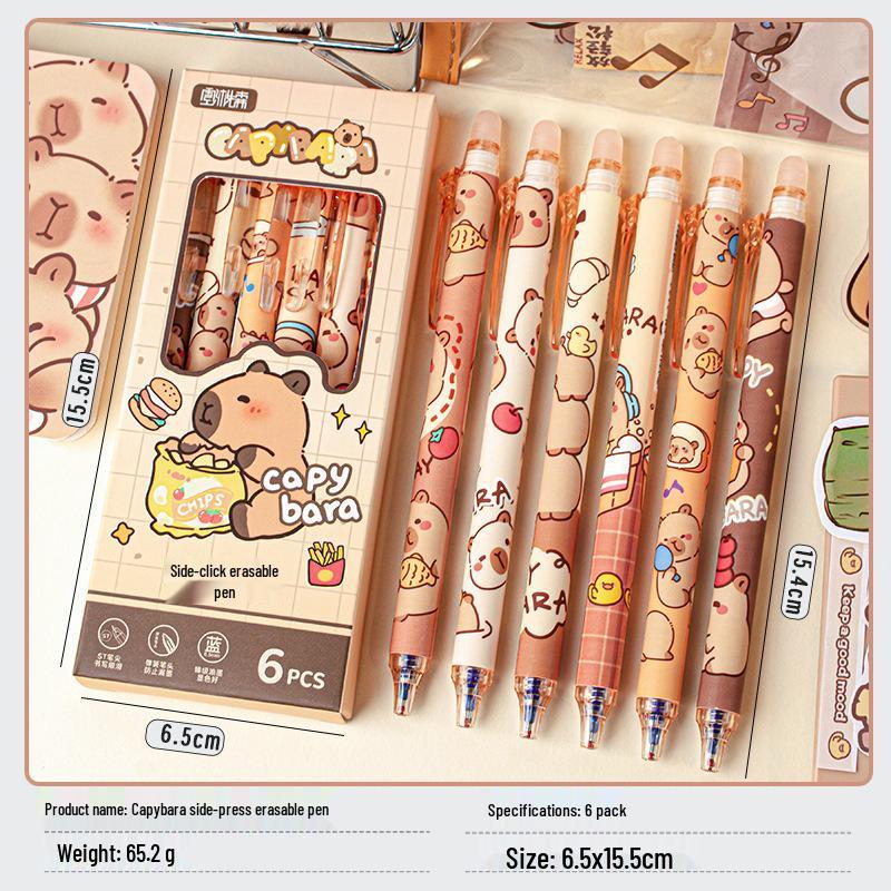 Capybara Radierbarer Gelstift mit Schwammhülle - Druckmechanik, Blaue Tinte