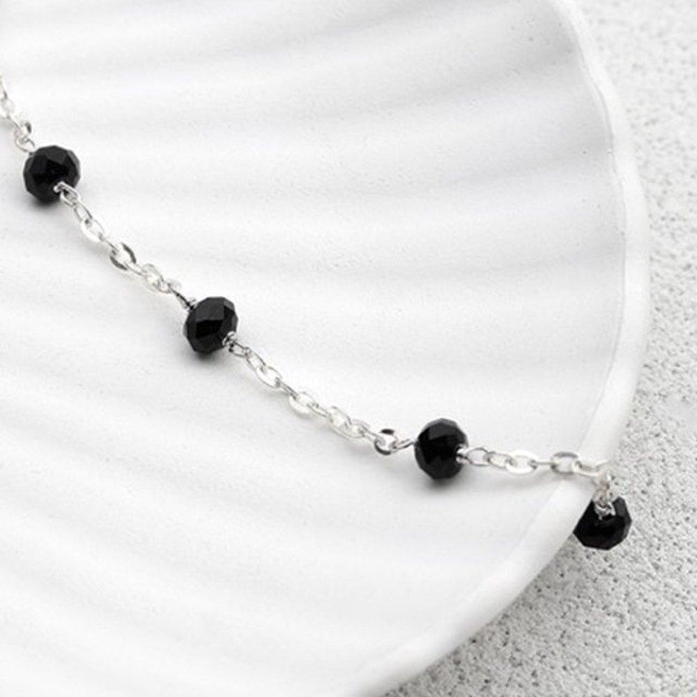 

[As Little] Silver Chain Anklet Crystal Cable Silver 925 Simple