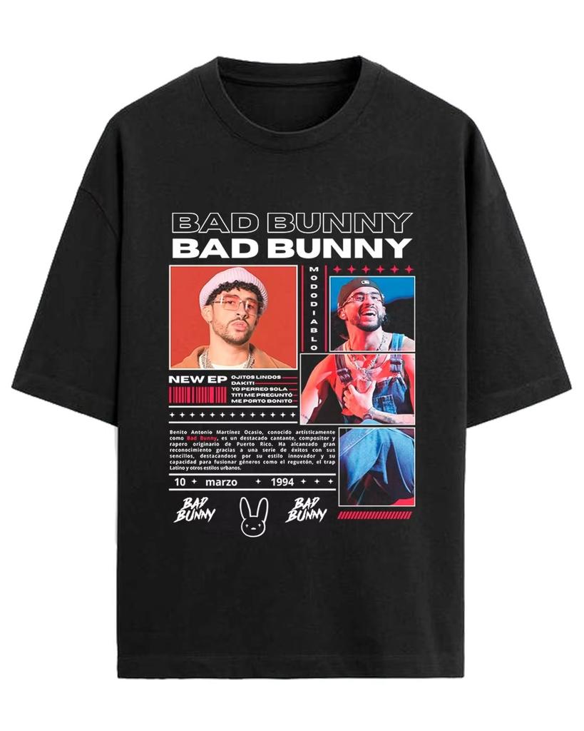 2026 Bad Bunny Print Tshirt Men Women Y2k Sleeve Heavy pure Cotton Street Harajuku Clothing High Quality Casual Top