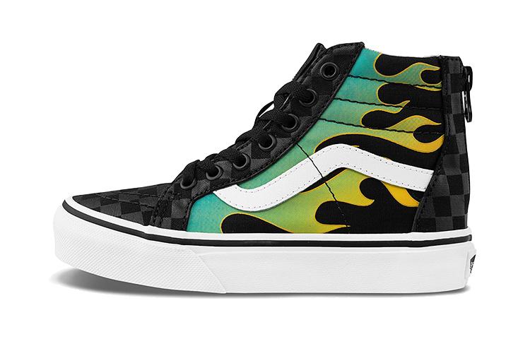 Vans SK8 Zip High top Kids' Skateboarding Shoes Flame Black Children Aged 3 7 Years Old VN0A4BUXESY