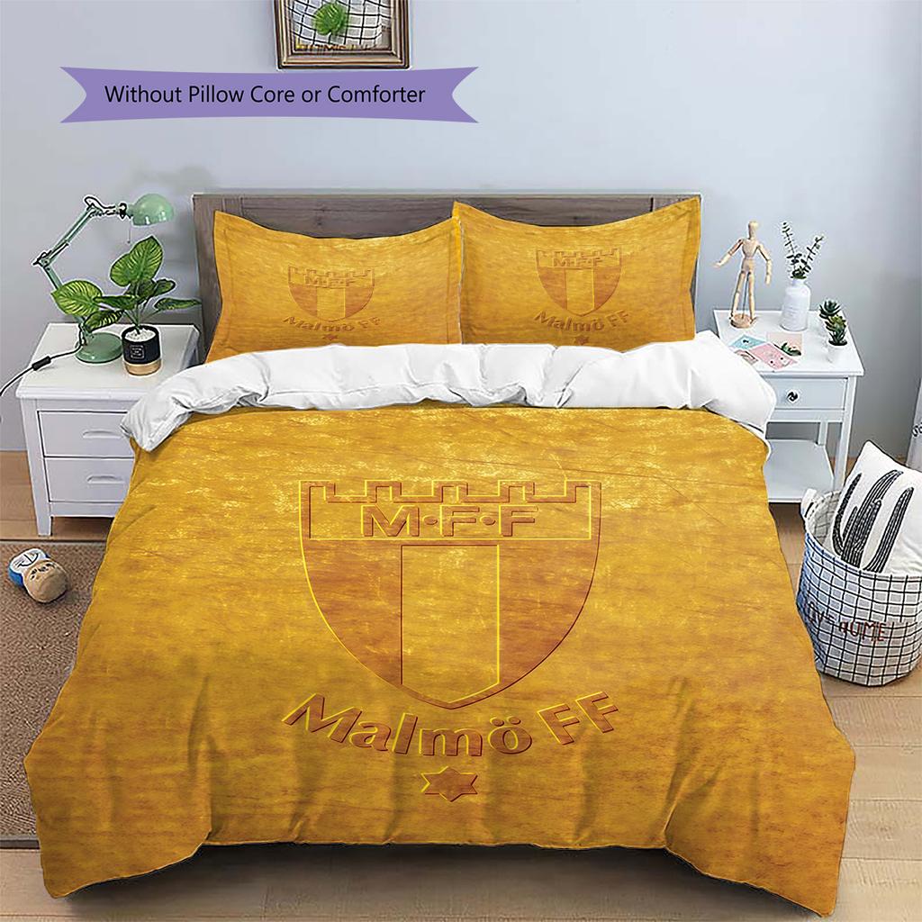 Set Copripiumino Trapuntato con Motivo Malmö FF Decorazione per la Casa Regalo (1 * copripiumino + 2 * federe senza imbottitura)