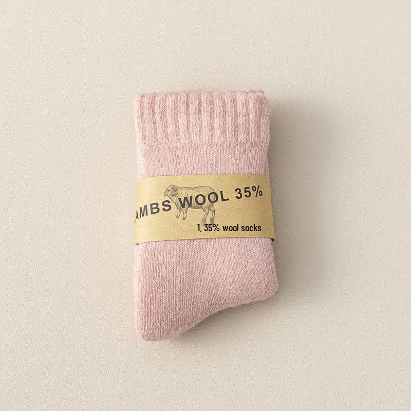 Rui Cai Çocuk Yünlü Orta Boy Polar Astarlı Çoraplar – Erkek ve Kız Çocukları İçin Sıcak, Kalın Kaşmir, İlkbahar, Sonbahar, Kış İçin Mükemmel