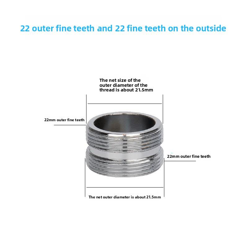 Faucet Adapter 22 Turn 16 18 20 22 24 26 28 30 32mm Internal and External Fine Tooth Faucet Conversion Thread Accessories
