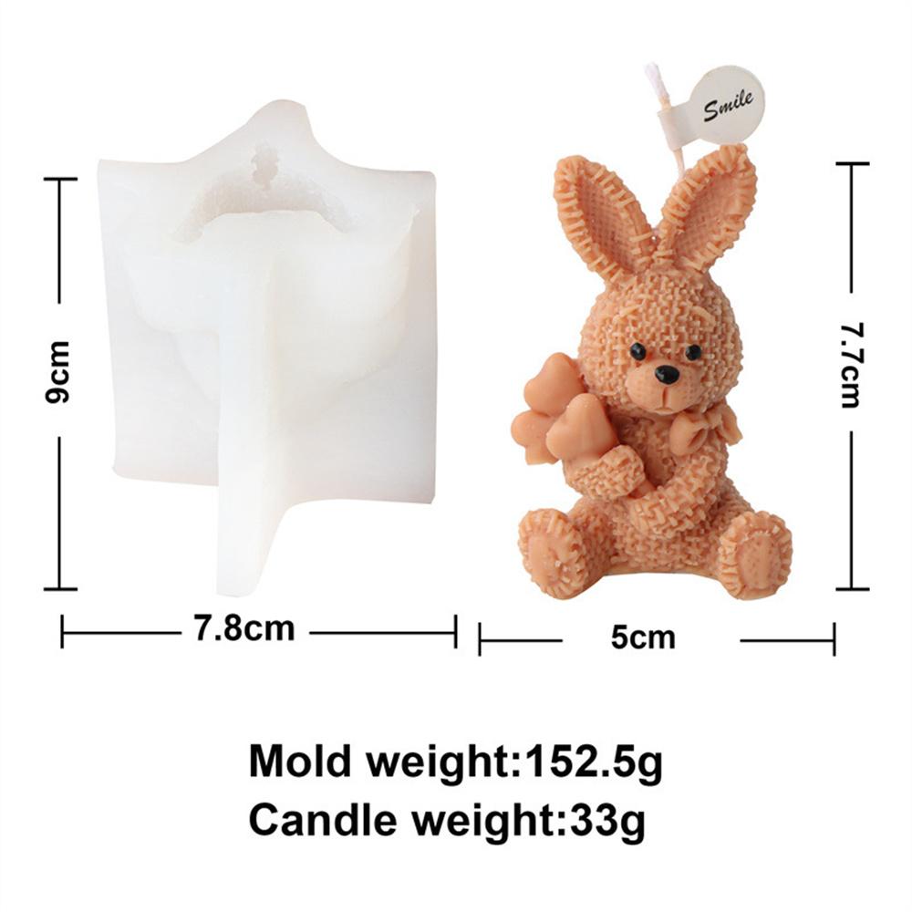 3D Multi-style Cute Rabbit Silicone Candle Mold DIY Easter Animal Aromatherapy Plaster Soap Resin Mould  Crafts Casting Tool