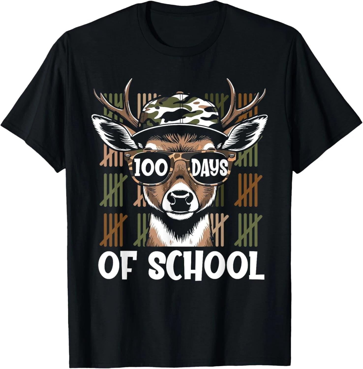 

Bucked_ 100 Days Of School Deer Student Boy Girls 100th Day Gift Unisex T-Shirt M